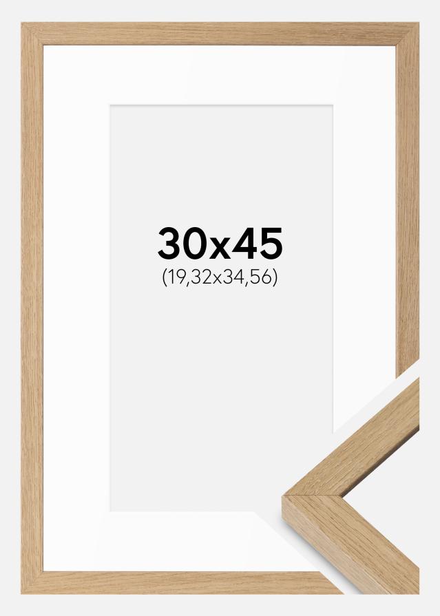 Ram med passepartou Fotolijst Hermes natuurlijk Eik 30x45 cm - Passe-partout Wit 8x14 inches