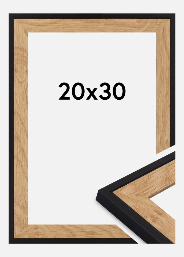 Jämtlands Ramfabrik Fotolijst Linea Acrylglas Oak / Black 20x30 cm