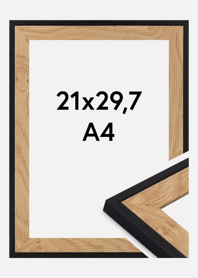 Jämtlands Ramfabrik Fotolijst Linea Acrylglas Oak / Black 21x29.7 cm (A4)