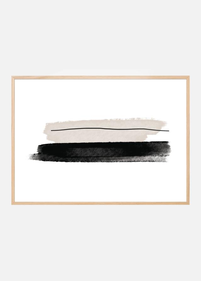Bildverkstad Black And Beige Brushstrokes Poster