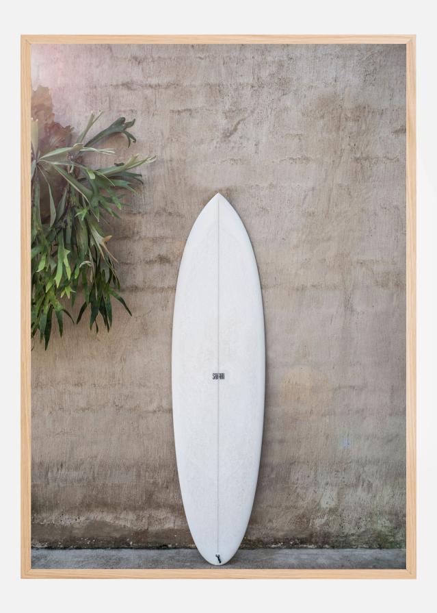 Bildverkstad White Surfboard Poster