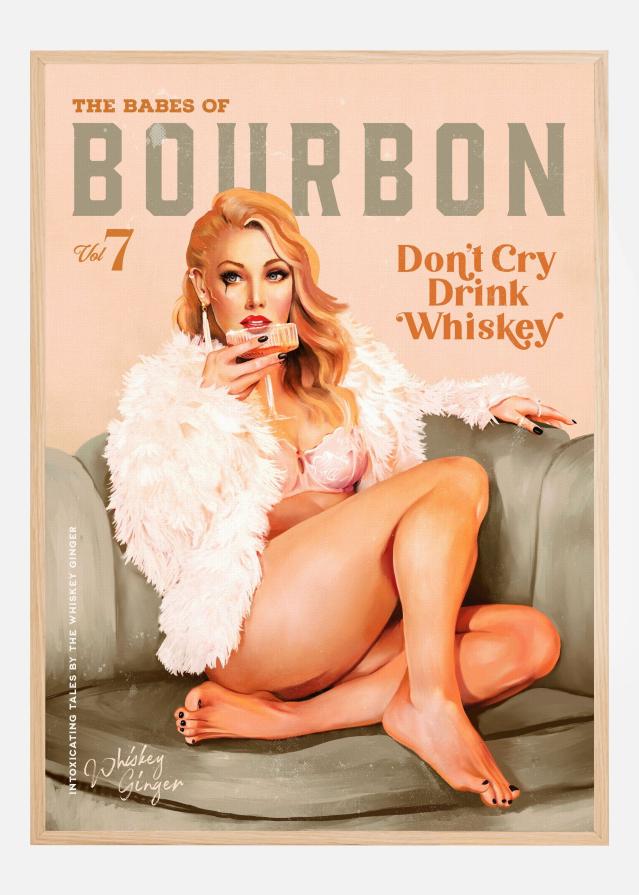 Bildverkstad Babes of Bourbon Vol 7 Sexy Vintage Whiskey Pinup Girl Poster