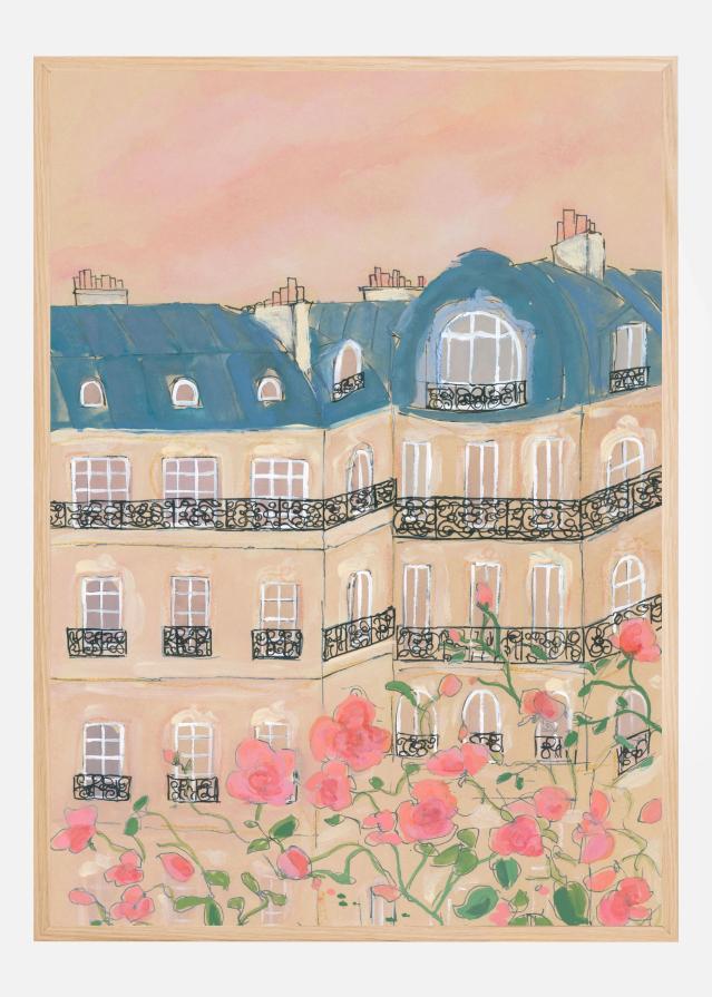 Bildverkstad Sunset Over Paris Buildings Poster