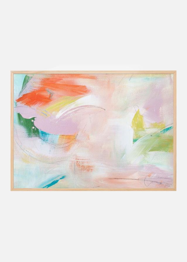 Bildverkstad Dynamic Brushstrokes of Orange Green and Purple Poster