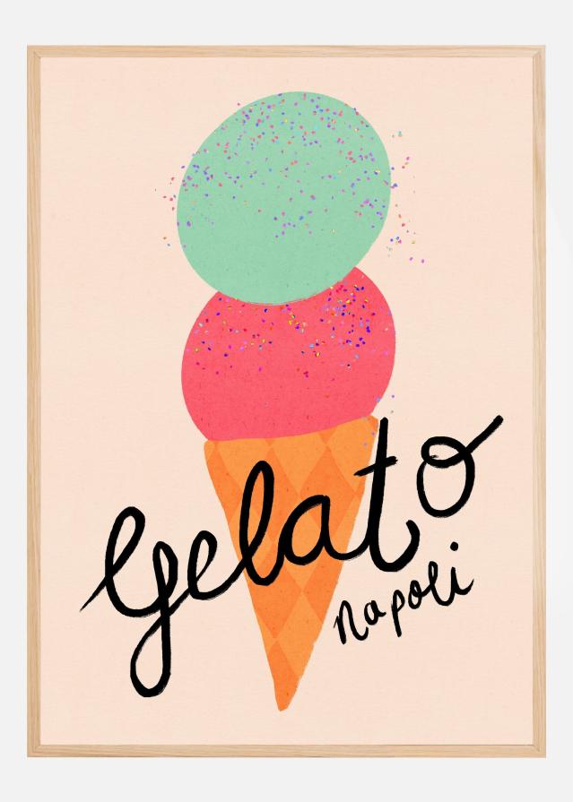 Bildverkstad Gelato Napoli Ice Cream Typography Poster
