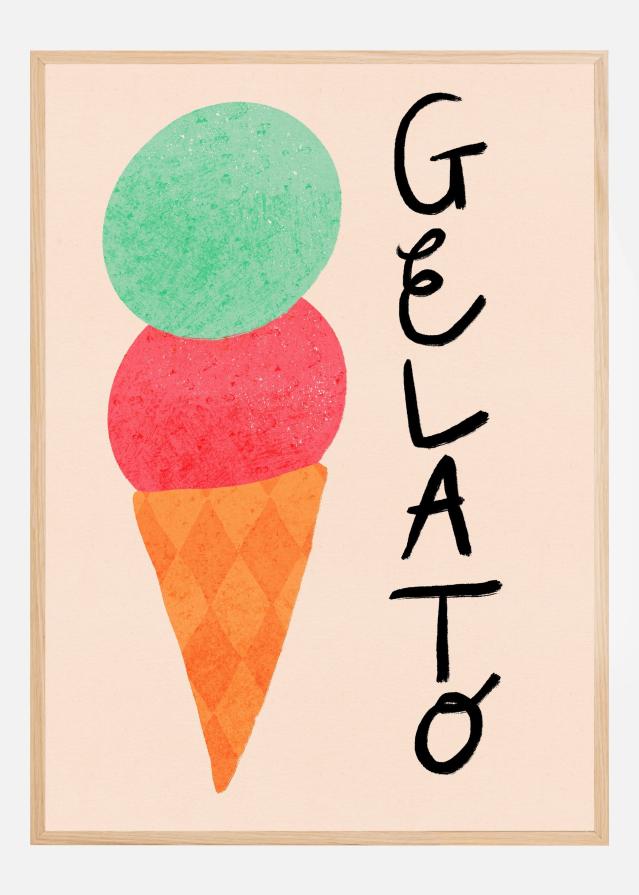 Bildverkstad Gelato Italy Ice Cream Typography Poster