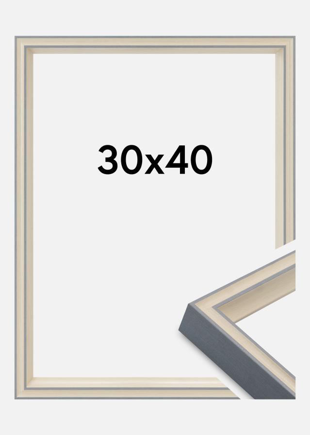 Jämtlands Ramfabrik Fotolijst Riga Acrylglas Stone White / Bluish Grey 30x40 cm