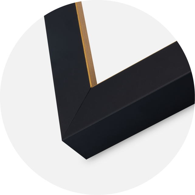 Jämtlands Ramfabrik Fotolijst Sussex Acrylglas Zwart/Goud 60x80 cm