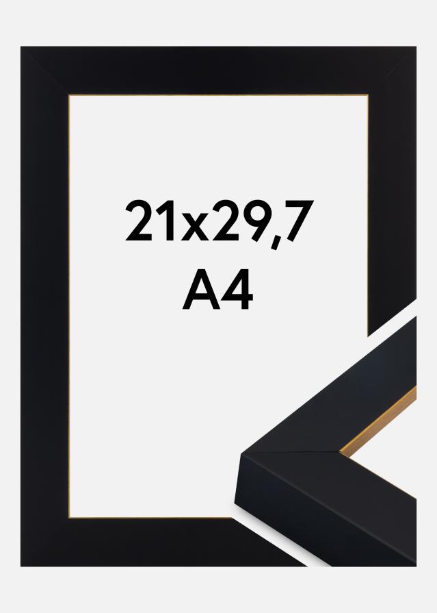 Jämtlands Ramfabrik Fotolijst Sussex Acrylglas Zwart/Goud 21x29,7 cm (A4)