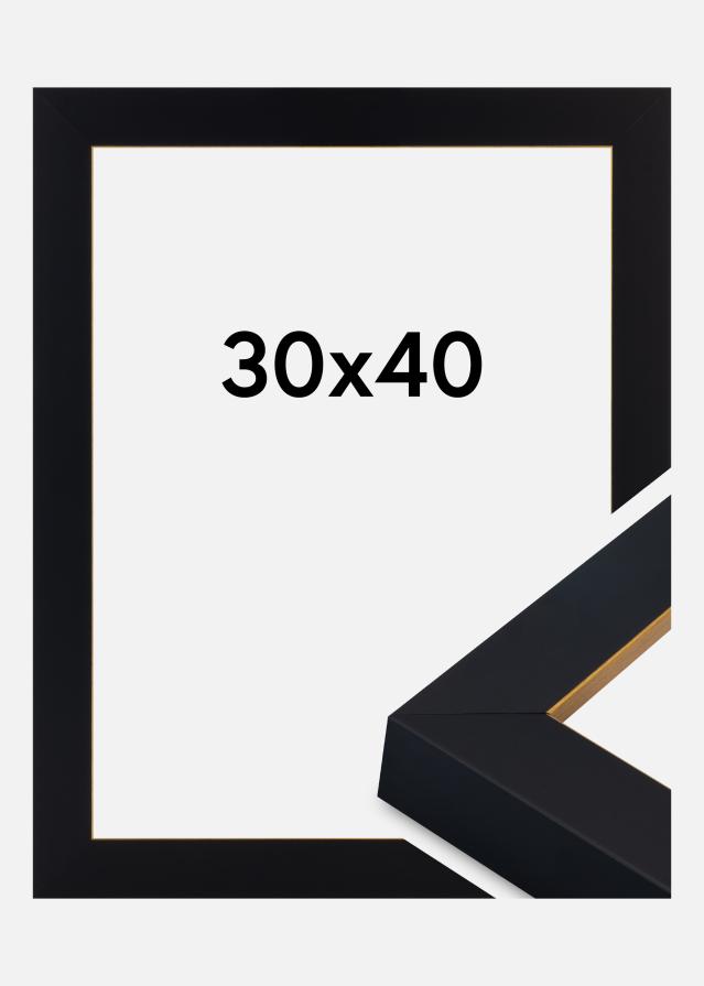 Jämtlands Ramfabrik Fotolijst Sussex Acrylglas Zwart/Goud 30x40 cm