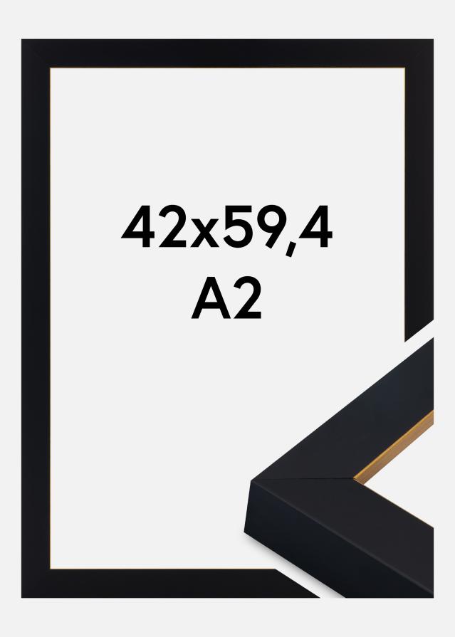 Jämtlands Ramfabrik Fotolijst Sussex Acrylglas Zwart/Goud 42x59,4 cm (A2)