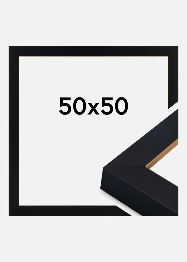 Jämtlands Ramfabrik Fotolijst Sussex Acrylglas Zwart/Goud 50x50 cm