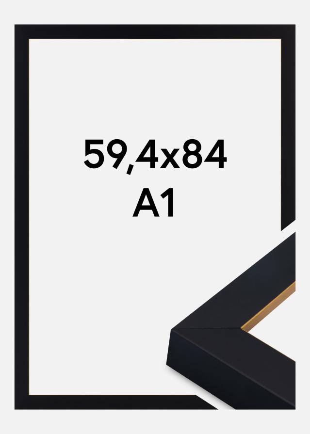 Jämtlands Ramfabrik Fotolijst Sussex Acrylglas Zwart/Goud 59,4x84 cm (A1)