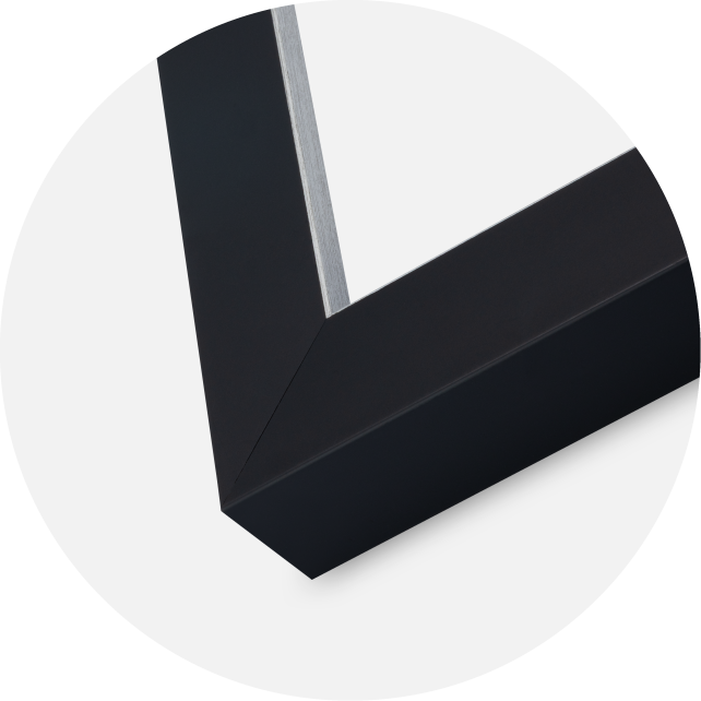 Jämtlands Ramfabrik Fotolijst Sussex Acrylglas Zwart/Zilver 60x80 cm