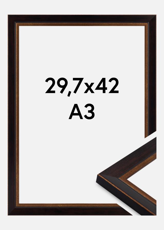 Jämtlands Ramfabrik Fotolijst Apex Acrylglas Black / Mahogany 29.7x42 cm (A3)