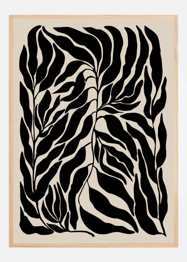 Bildverkstad Black Leaf Silhouettes Poster