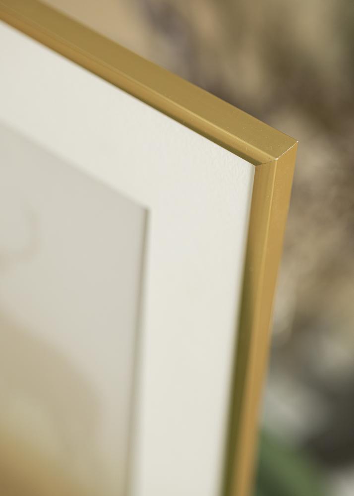Ram med passepartou Fotolijst New Lifestyle Goud 60x90 cm - Passe-partout Wit 40x70 cm