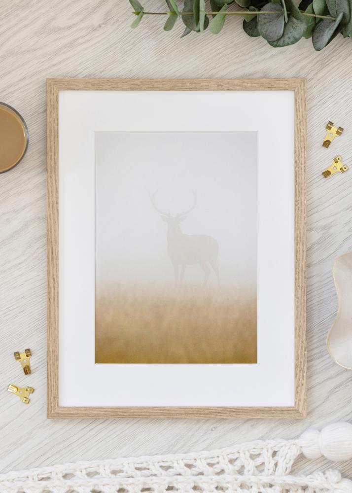 Ram med passepartou Fotolijst Trendy Eiken 40x40 cm - Passe-partout Wit 30x30 cm