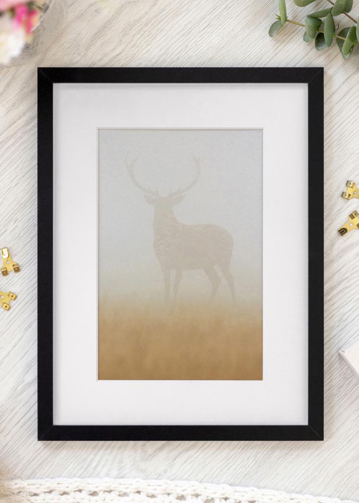 Ram med passepartou Fotolijst Selection Zwart 60x100 cm - Passe-partout Wit 50x90 cm