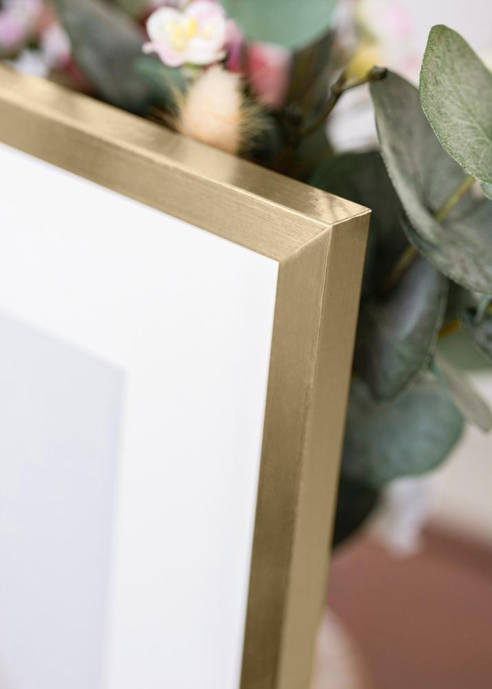 Ram med passepartou Fotolijst Trendy Goud 13x18 cm - Passe-partout Wit 3,5x5 inches