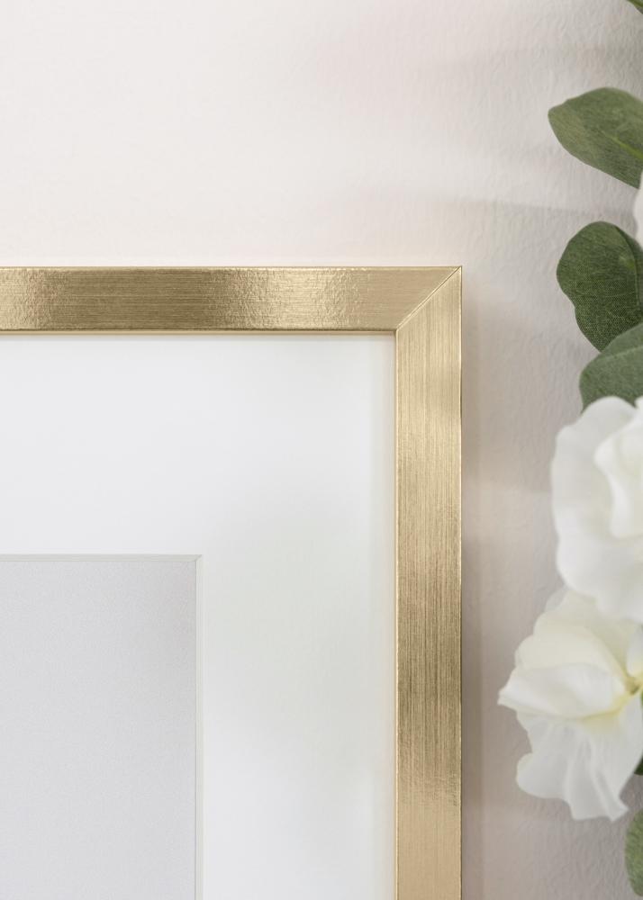 Ram med passepartou Fotolijst Trendy Goud 13x18 cm - Passe-partout Wit 3,5x5 inches