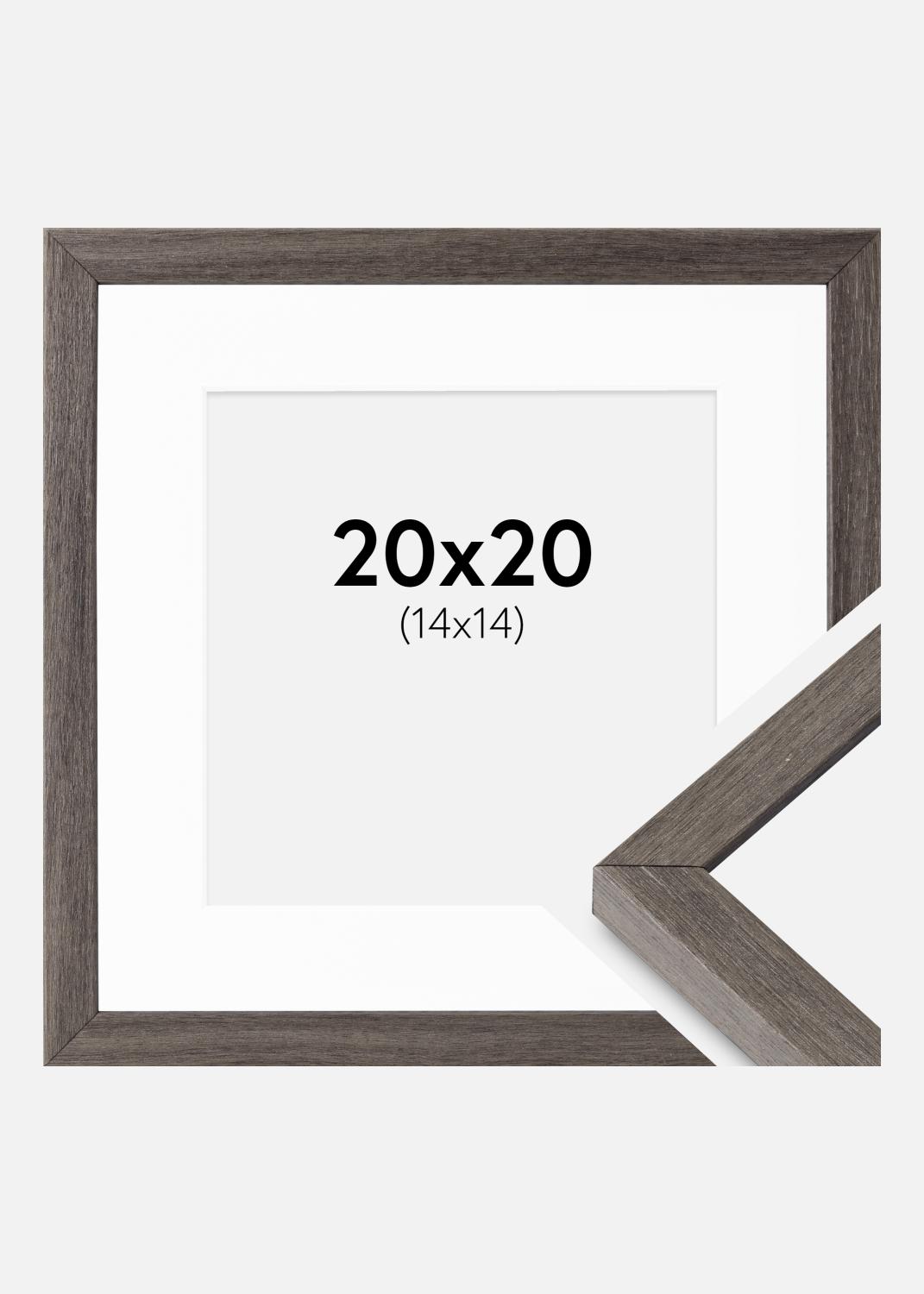 Product Image for Fotolijst Ares grijs eik 20x20 cm - Passe-partout Wit 15x15 cm