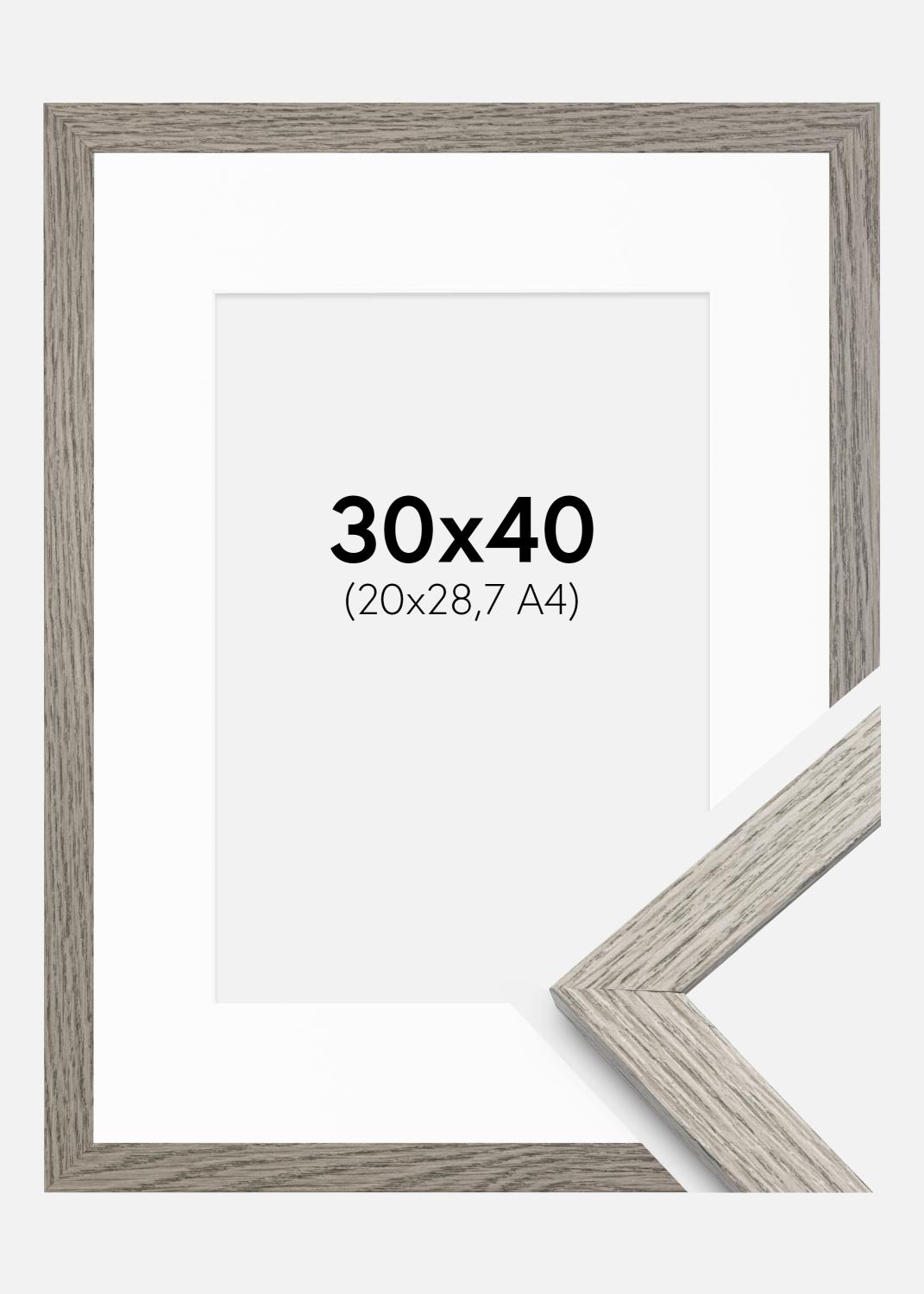 Product Image for Fotolijst Stilren grijs eik 30x40 cm - Passe-partout Wit 21x29,7 cm