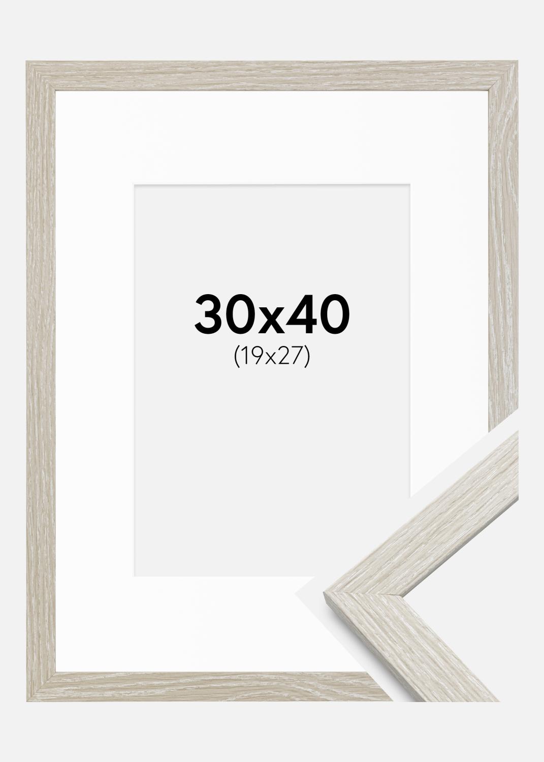Product Image for Fotolijst Stilren Lichtgrijze Eik 30x40 cm - Passe-partout Wit 20x28 cm