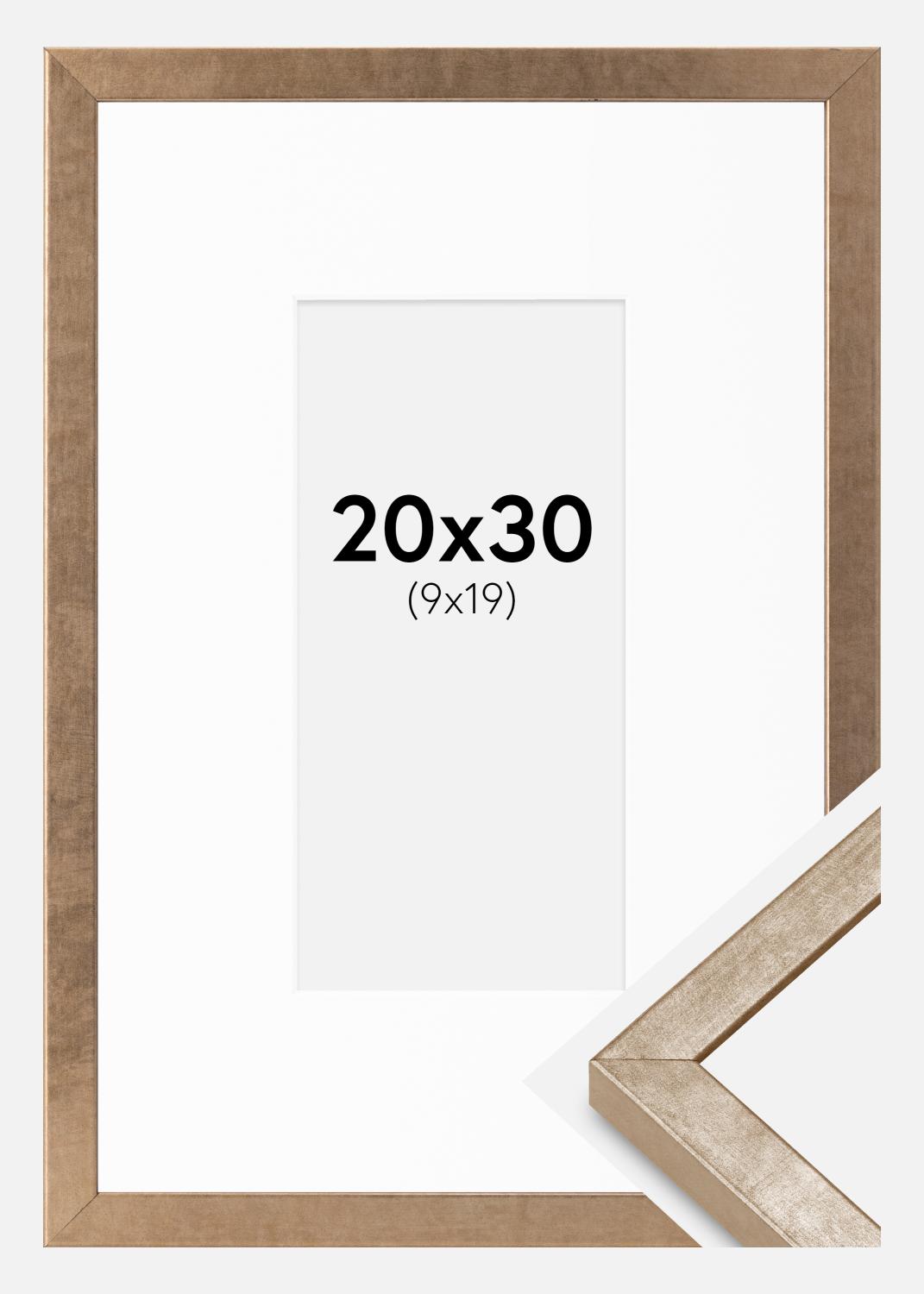 Product Image for Fotolijst Ares Messing 20x30 cm - Passe-partout Wit 10x20 cm
