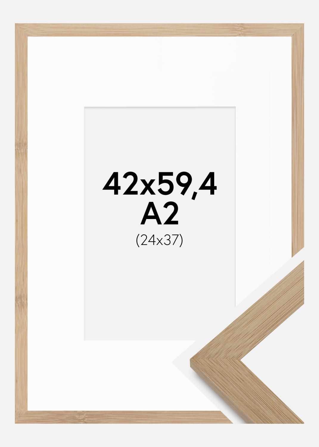 Product Image for Fotolijst Hoei Bamboe 42x59,4 cm - Passe-partout Wit 25x38 cm