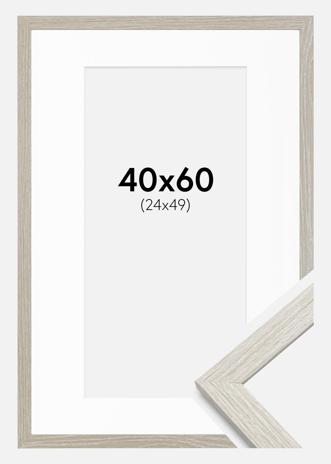 Product Image for Fotolijst Stilren Lichtgrijze Eik 40x60 cm - Passe-partout Wit 25x50 cm
