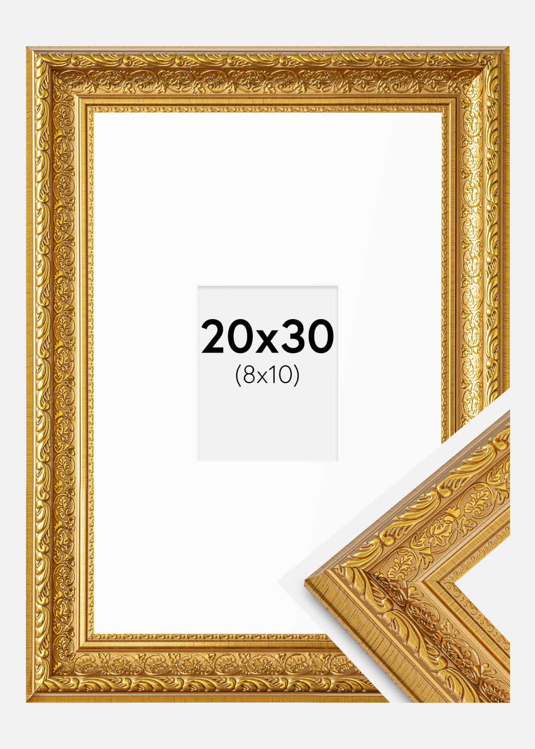 Product Image for Fotolijst Ornate Goud 20x30 cm - Passe-partout Wit 9x11 cm