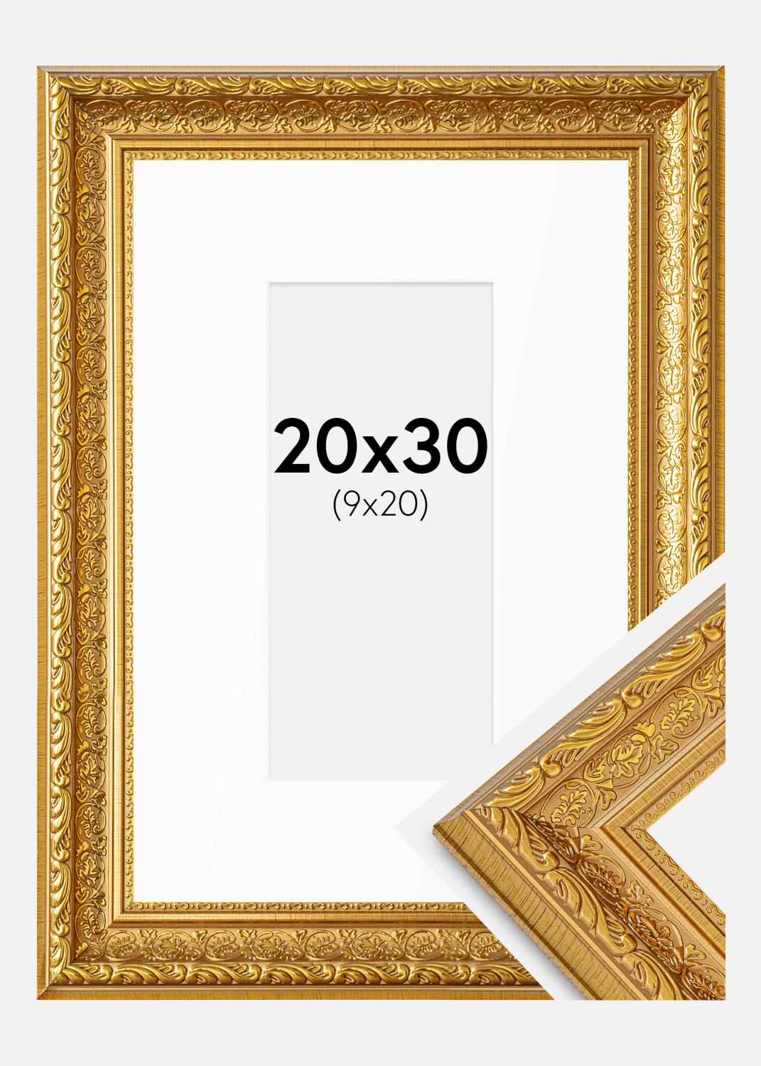 Product Image for Fotolijst Ornate Goud 20x30 cm - Passe-partout Wit 10x21 cm