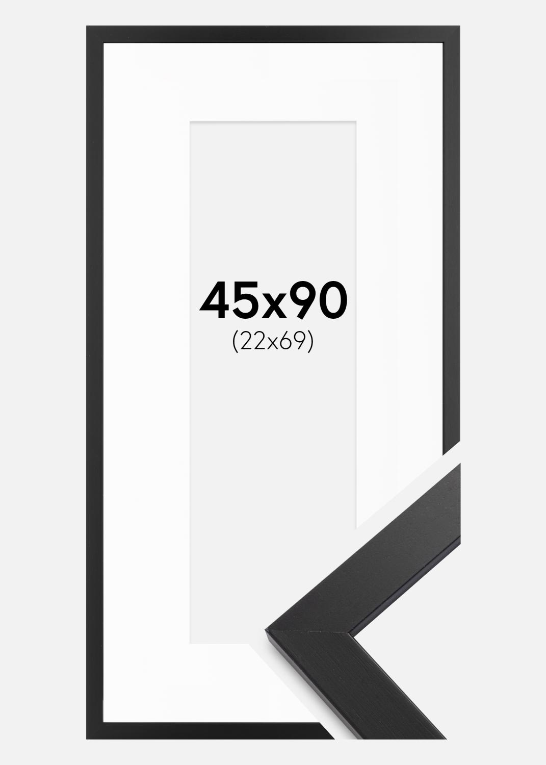 Product Image for Fotolijst zwart hout 45x90 cm - Passe-partout Wit 23x70 cm