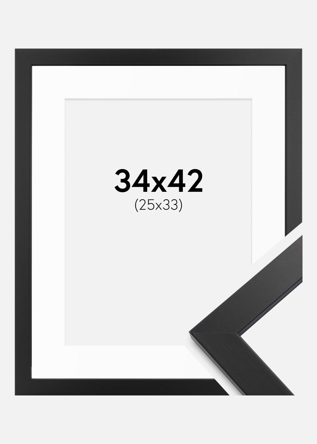Product Image for Fotolijst zwart hout 34x42 cm - Passe-partout Wit 26x34 cm