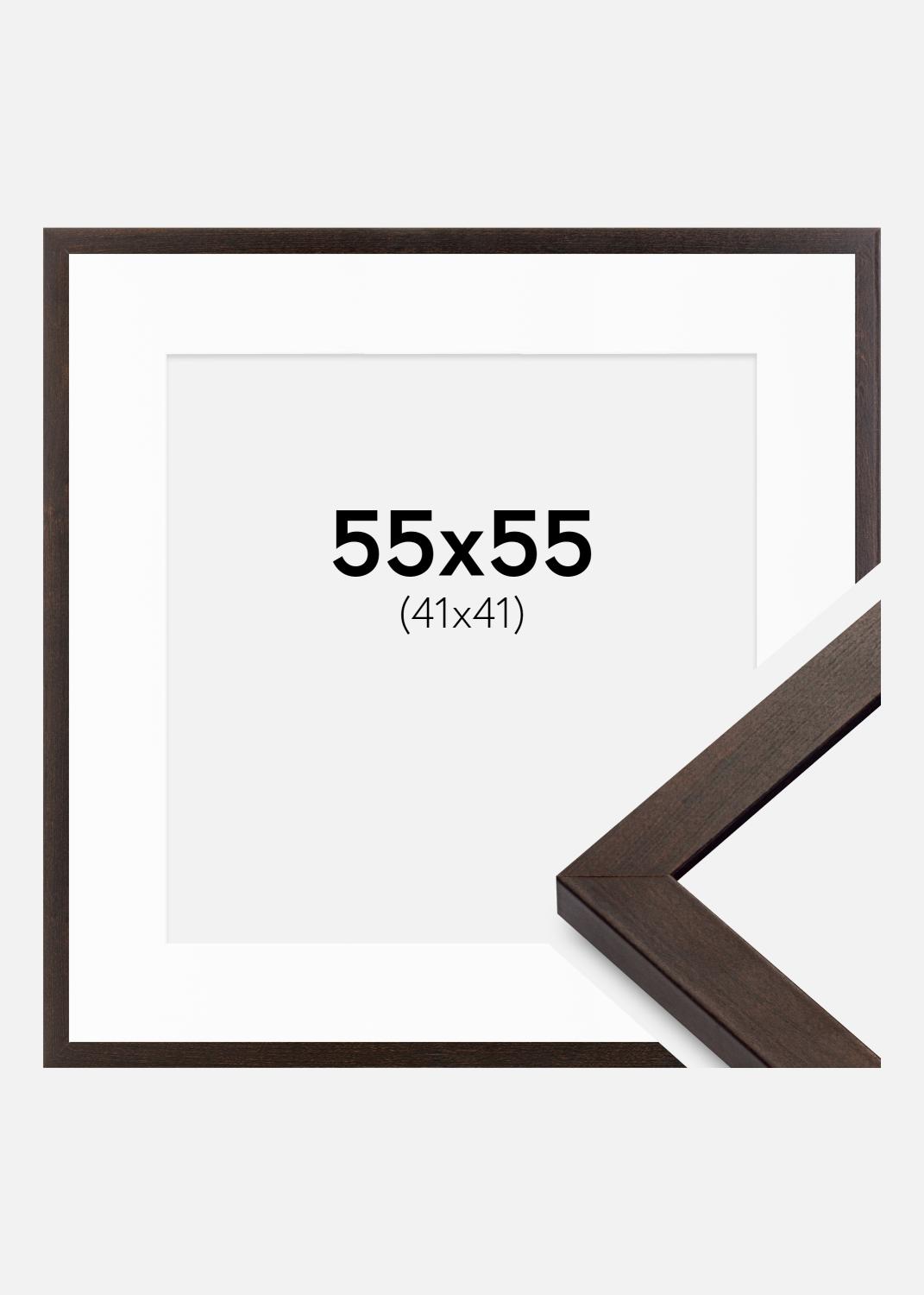 Product Image for Fotolijst Selection Okkernoot 55x55 cm - Passe-partout Wit 42x42 cm