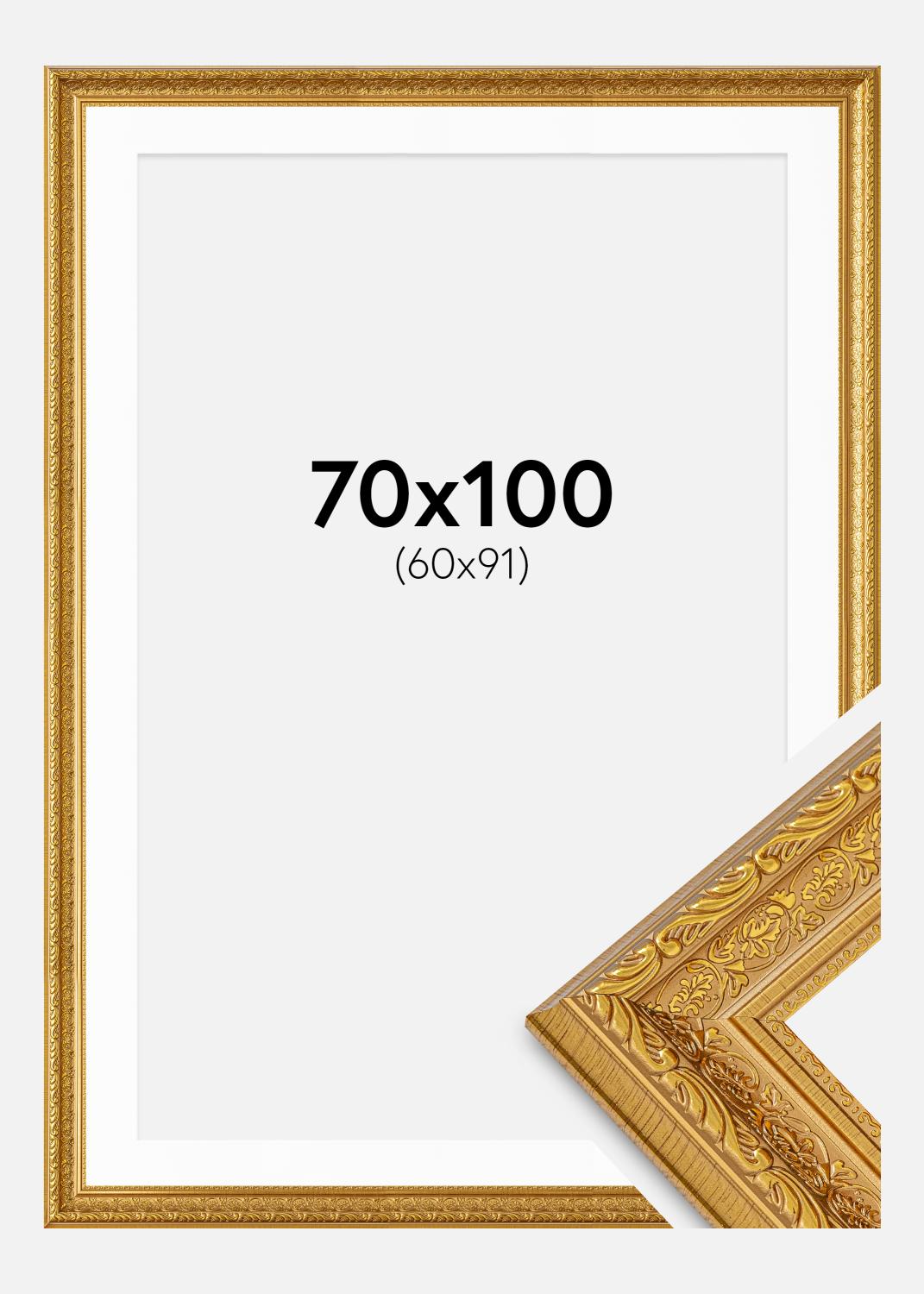 Product Image for Fotolijst Ornate Goud 70x100 cm - Passe-partout Wit 61x92 cm