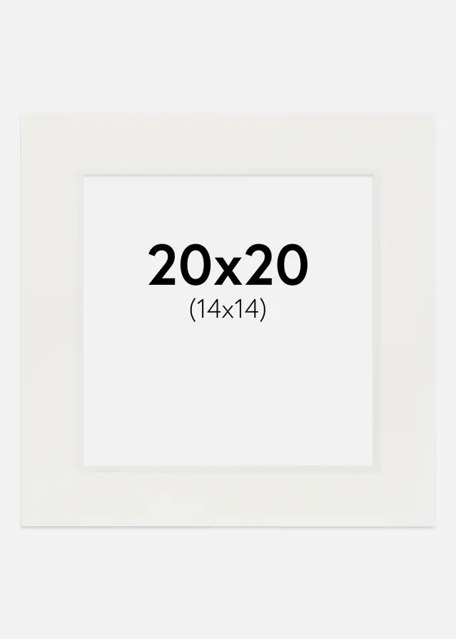 Konstlist Crescent Passe-partout Wit 3 mm (Witte kern) 20x20 cm (14x14)