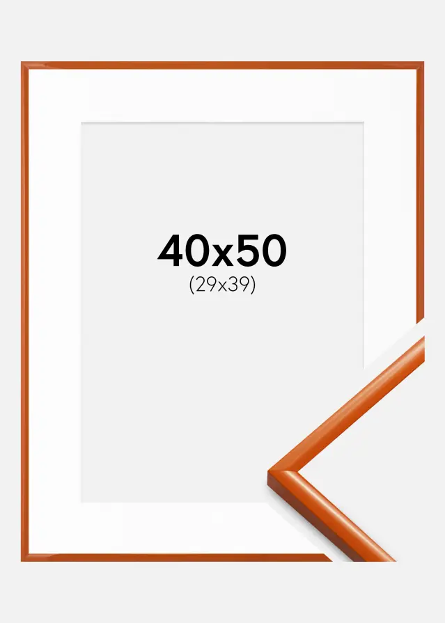 Ram med passepartou Fotolijst New Lifestyle Orange 40x50 cm - Passe-partout Wit 30x40 cm