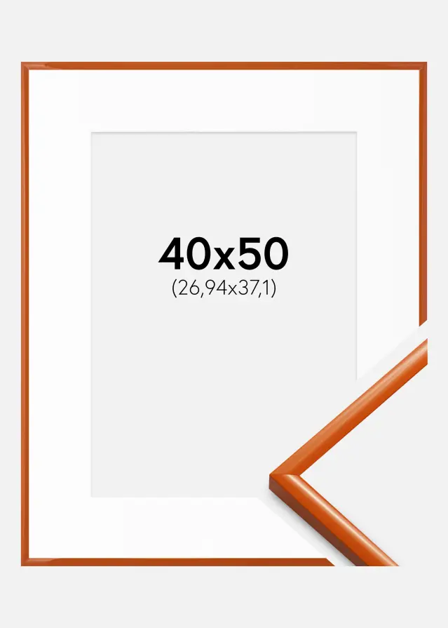 Ram med passepartou Fotolijst New Lifestyle Oranje 40x50 cm - Passe-partout Wit 11x15 inches