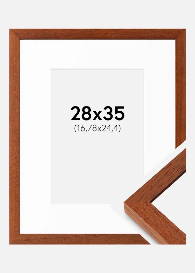 Ram med passepartou Fotolijst Hermes Kers 28x35 cm - Passe-partout Wit 7x10 inches