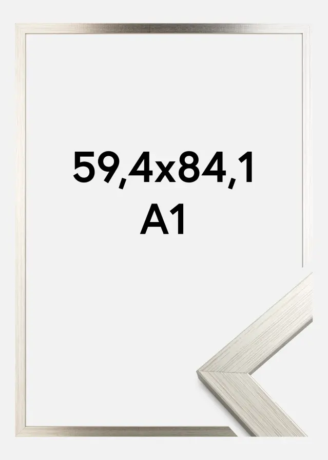 Galleri 1 Fotolijst Silver Wood Acrylglas 59,4x84,1 cm (A1)