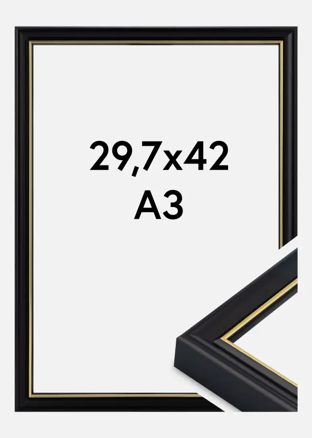 Jämtlands Ramfabrik Fotolijst Canterbury Acrylglas Zwart 29,7x42 cm (A3)