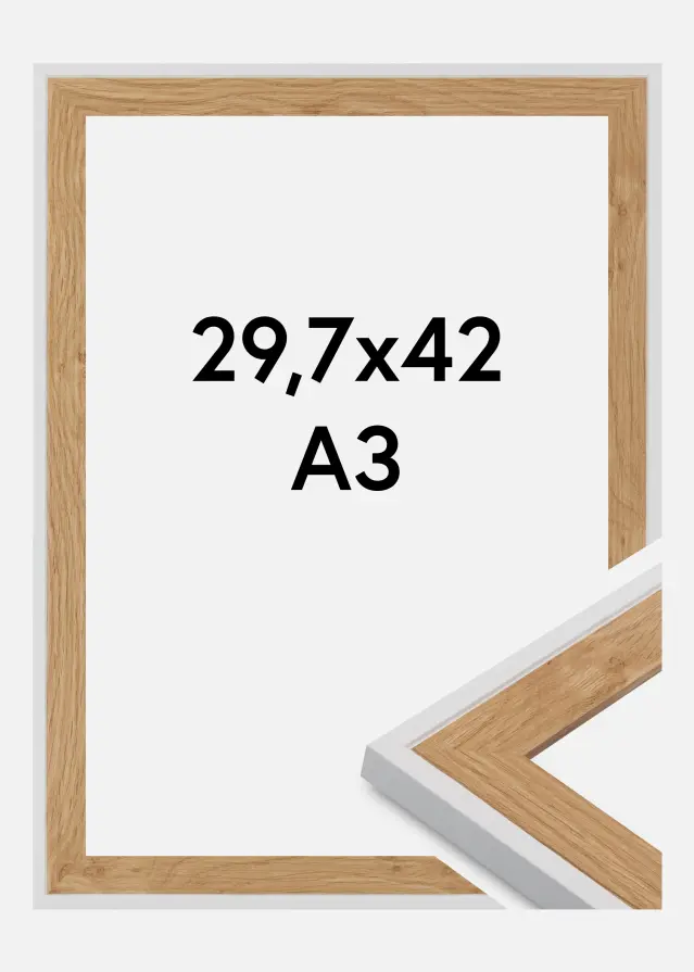 Jämtlands Ramfabrik Fotolijst Linea Acrylglas Beech / White 29.7x42 cm (A3)