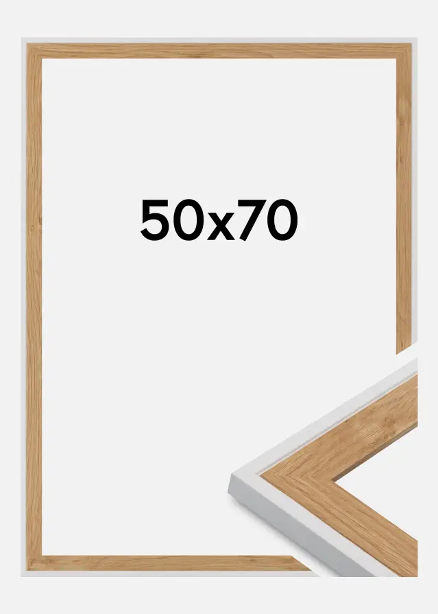 Jämtlands Ramfabrik Fotolijst Linea Acrylglas Beech / White 50x70 cm