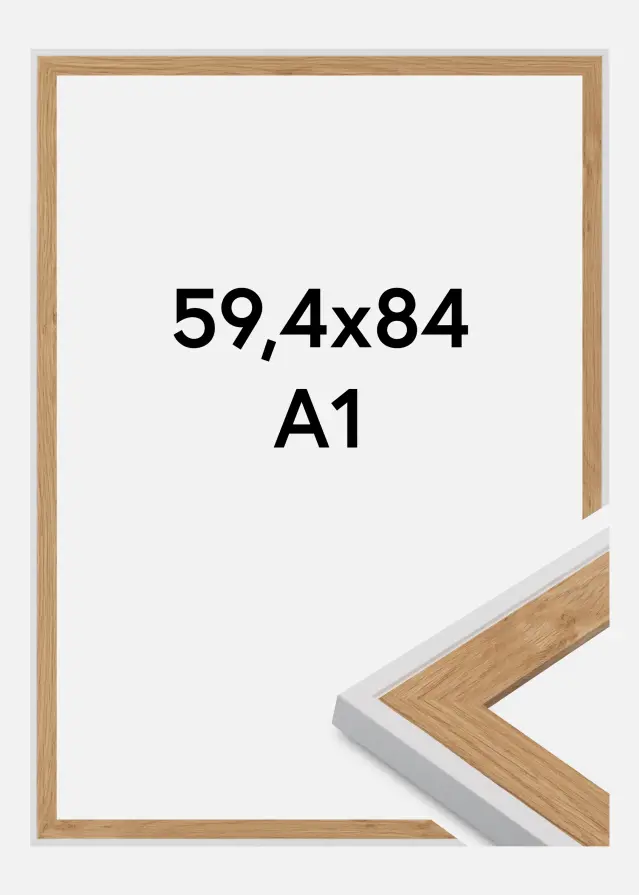Jämtlands Ramfabrik Fotolijst Linea Acrylglas Beech / White 59.4x84 cm (A1)