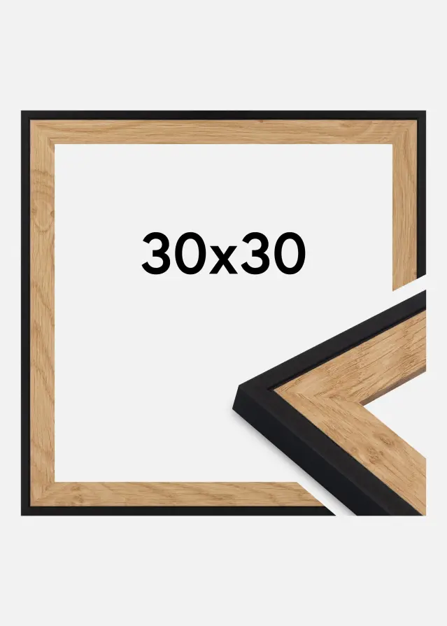 Jämtlands Ramfabrik Fotolijst Linea Acrylglas Oak / Black 30x30 cm