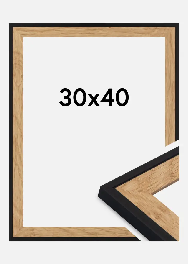 Jämtlands Ramfabrik Fotolijst Linea Acrylglas Oak / Black 30x40 cm