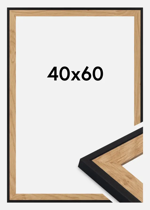 Jämtlands Ramfabrik Fotolijst Linea Acrylglas Oak / Black 40x60 cm