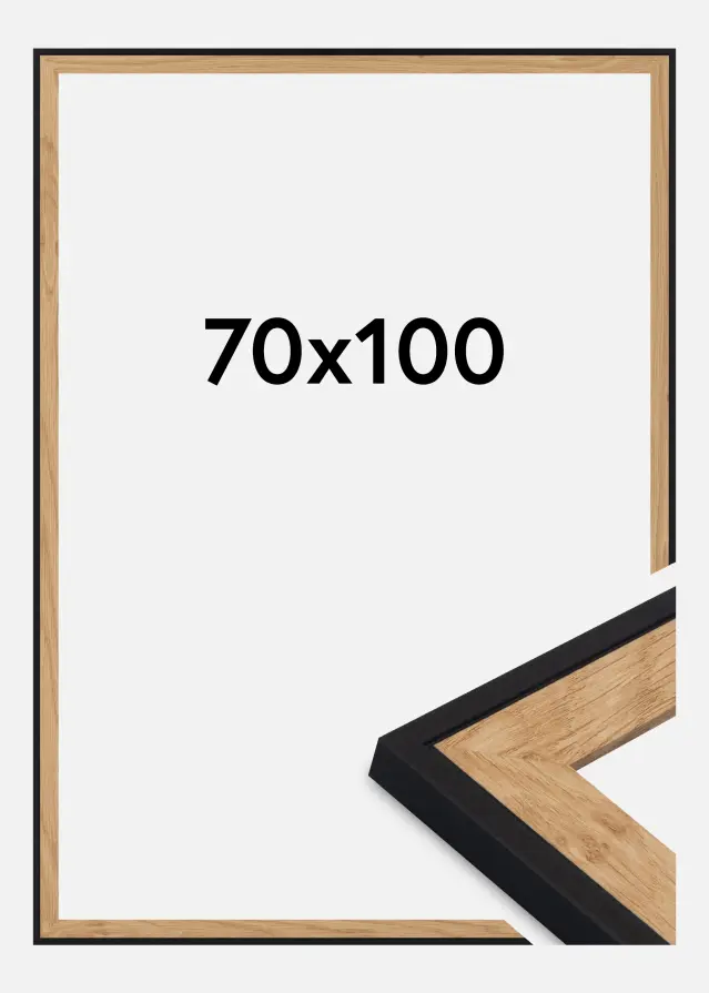 Jämtlands Ramfabrik Fotolijst Linea Acrylglas Oak / Black 70x100 cm